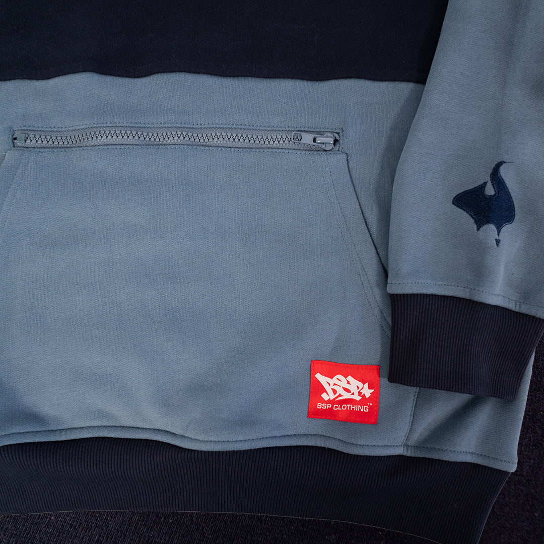 DUAL POCKET HOODIE - BLUE