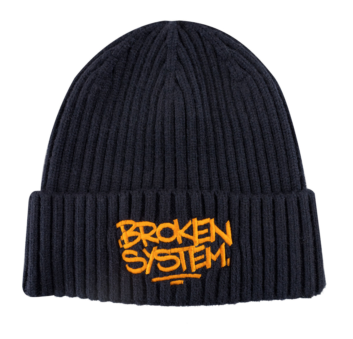 BROKEN SYSTEM BEANIE- Navy &amp; Orange