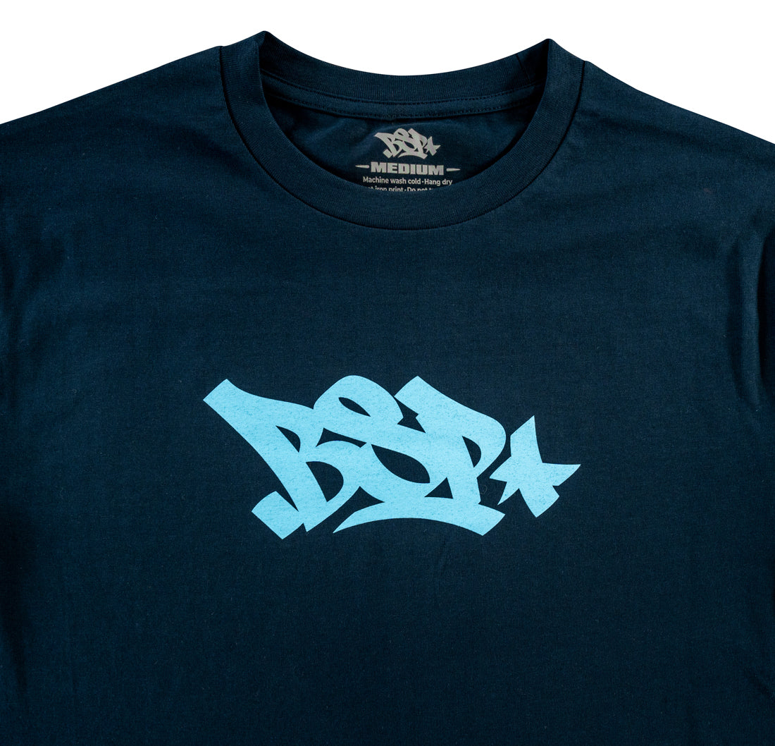 BROKEN SYSTEM MIRROR TEE - NAVY