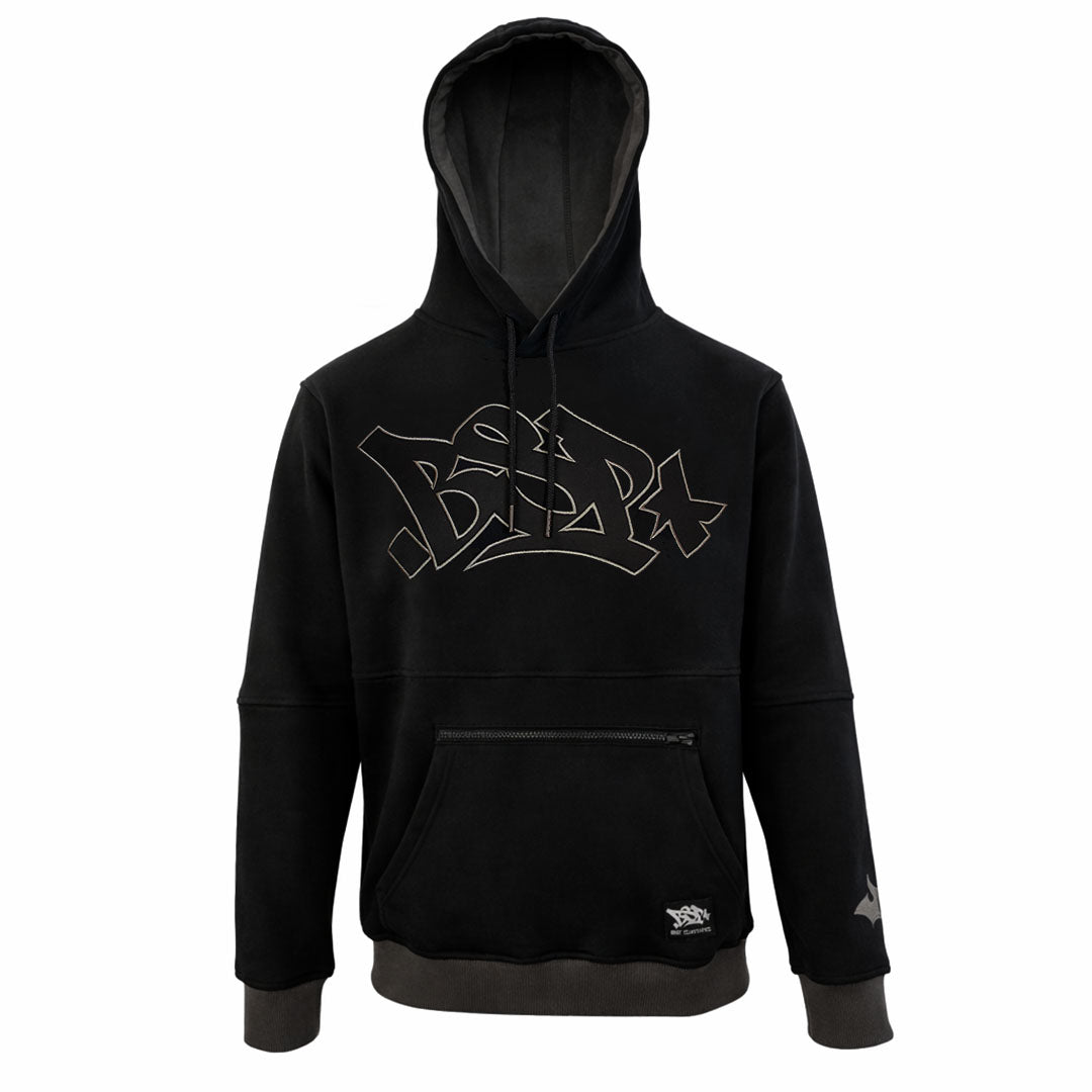 DUAL POCKET HOODIE - BLACK