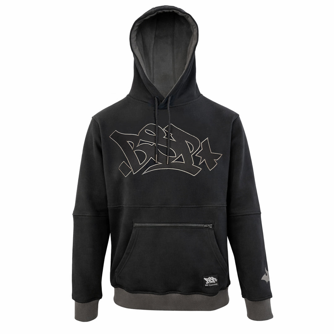 DUAL POCKET HOODIE - BLACK